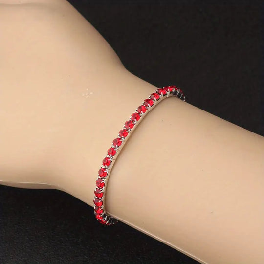 Silver Ruby Tennis Bracelet
