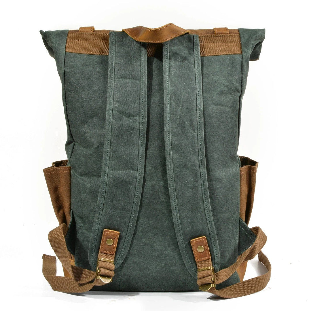 Eryndor | Two-tone Backpack in Waxed Canvas and Leather