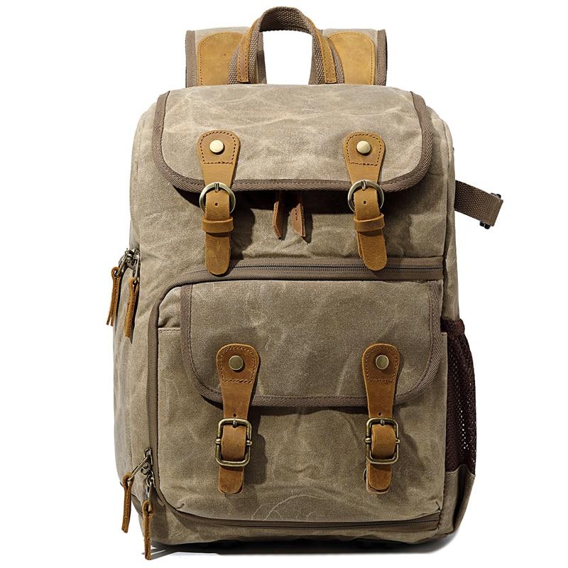 Luthar | Vintage Canvas and Leather Camera Backpack