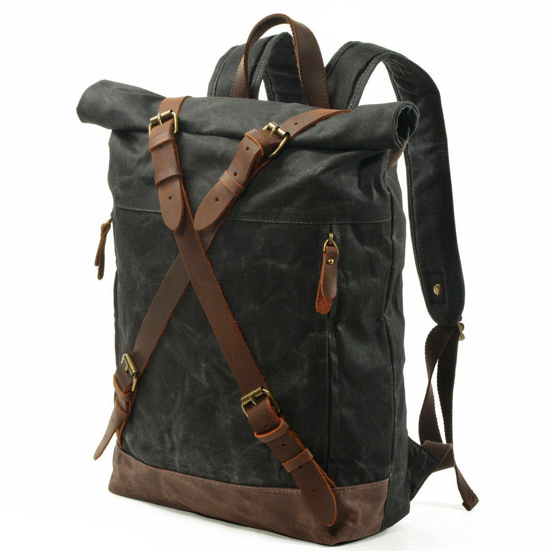 Lennox | Sturdy Canvas and Leather Rolltop Backpack
