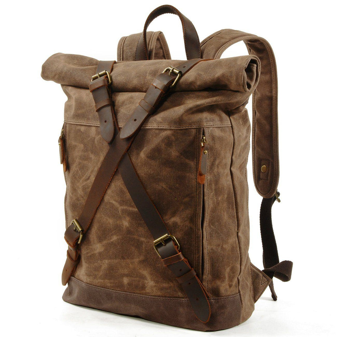 Lennox | Sturdy Canvas and Leather Rolltop Backpack