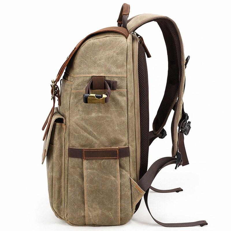 Thalen | Vintage Waxed Canvas and Leather Camera Backpack