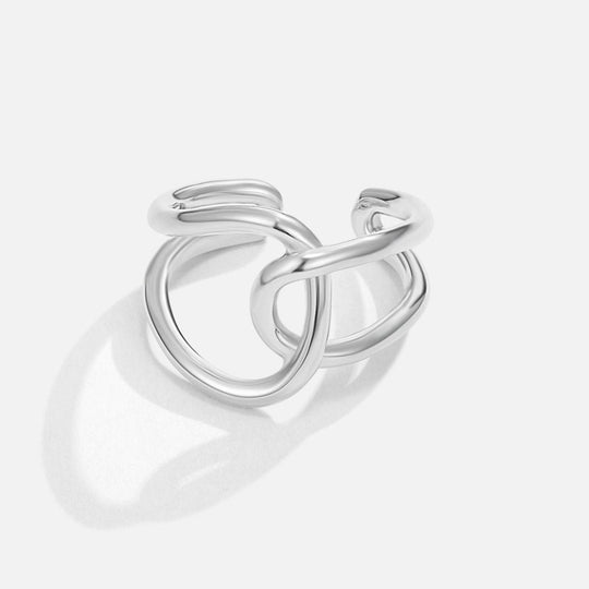 Silver Interlocking Open Ring