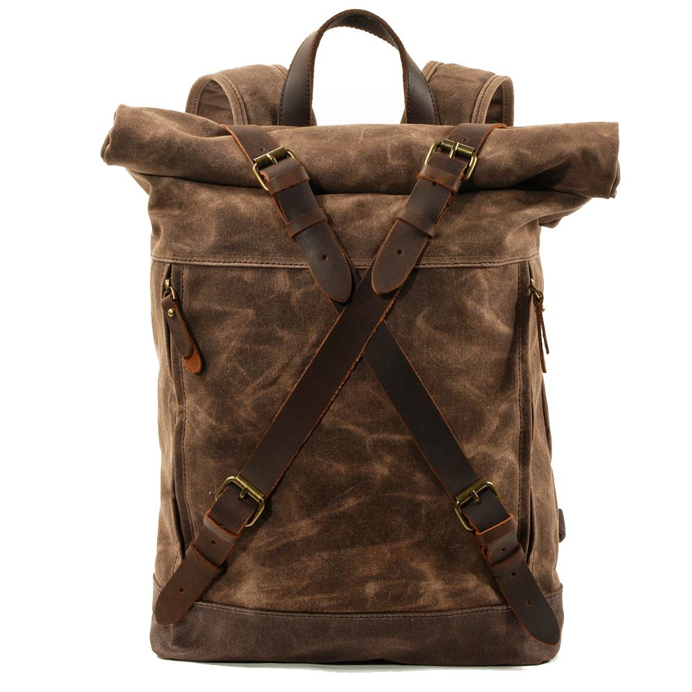 Lennox | Sturdy Canvas and Leather Rolltop Backpack