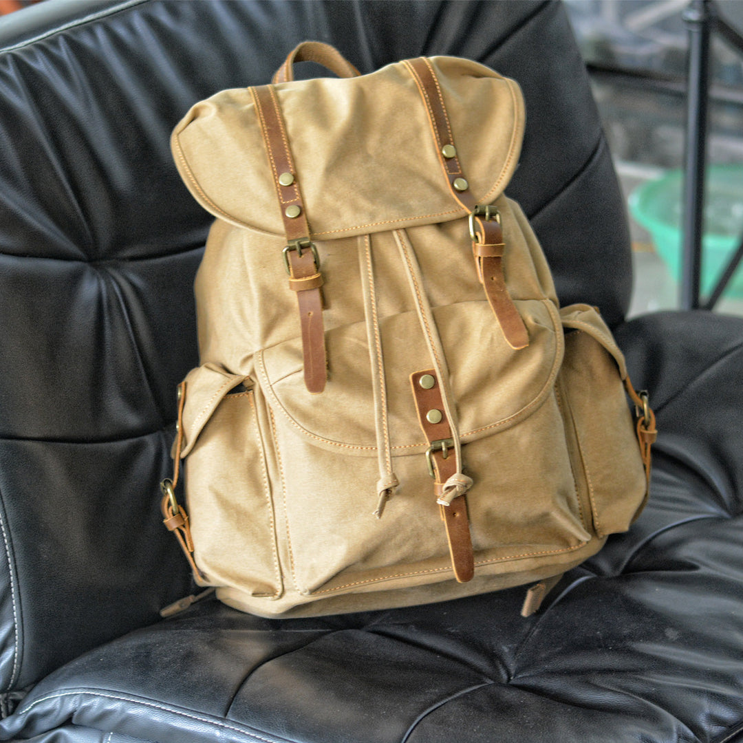 Montis | Vintage Canvas Leather Backpack