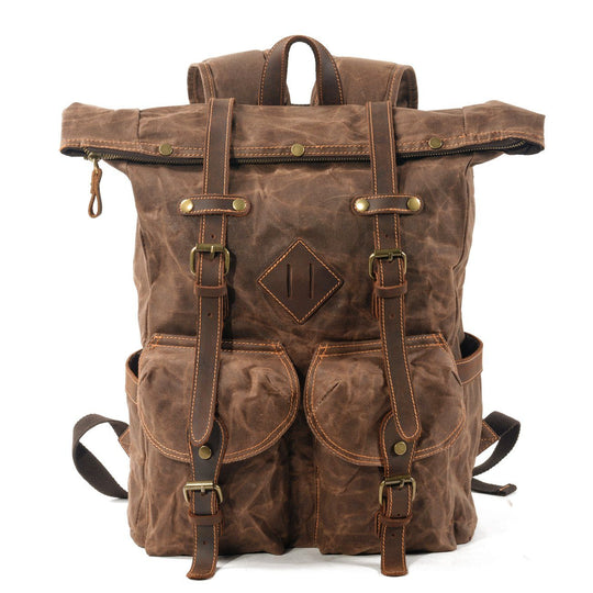 Elric | Vintage Waxed Canvas and Leather Backpack