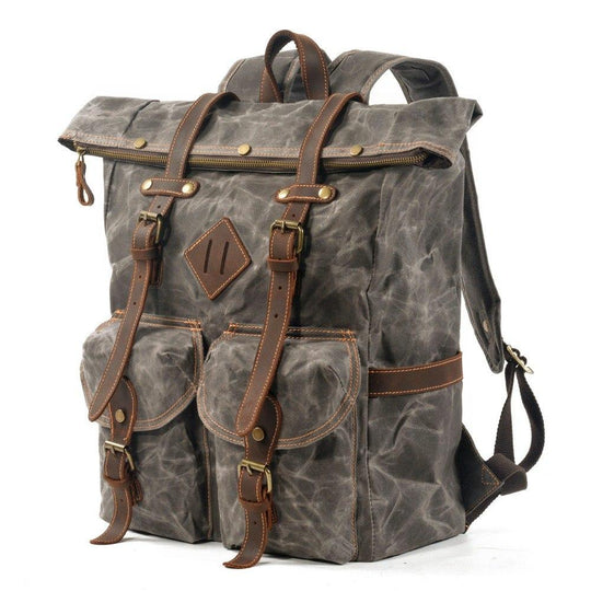 Elric | Vintage Waxed Canvas and Leather Backpack