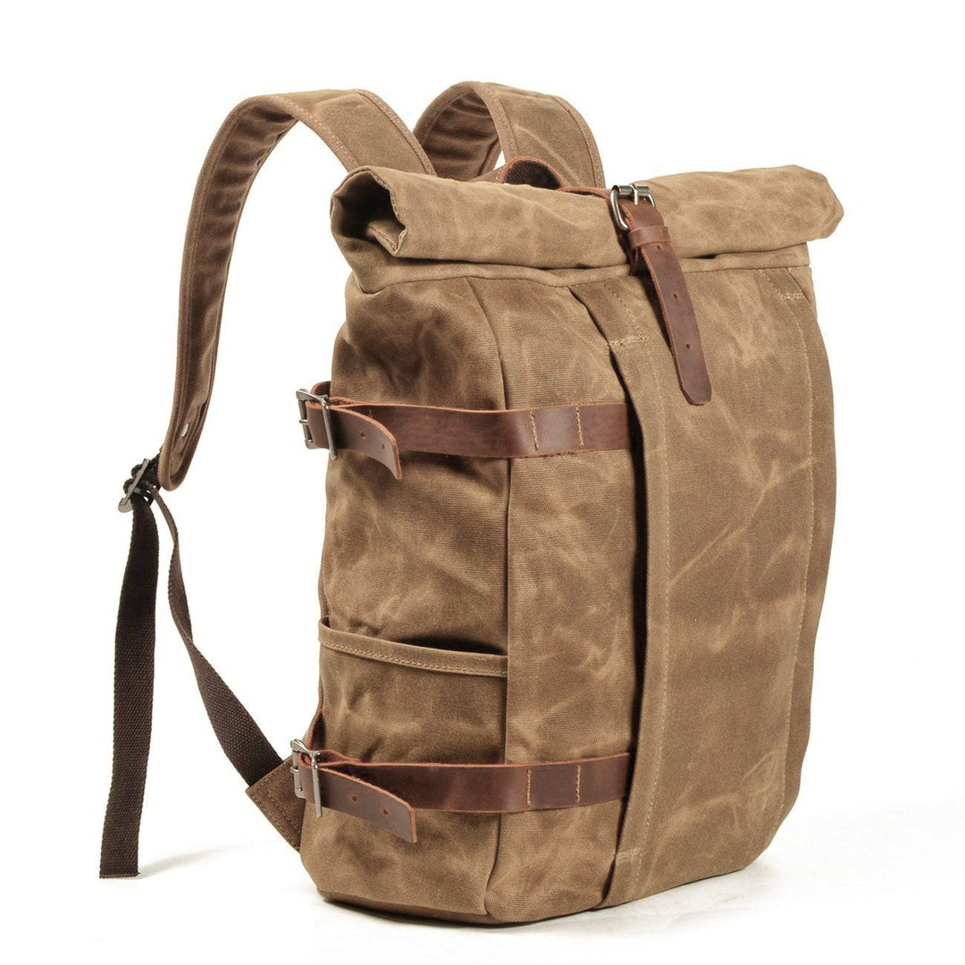 Vetra | Minimalist Waxed Canvas Rolltop Backpack