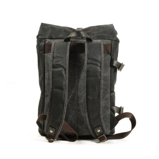Vetra | Minimalist Waxed Canvas Rolltop Backpack
