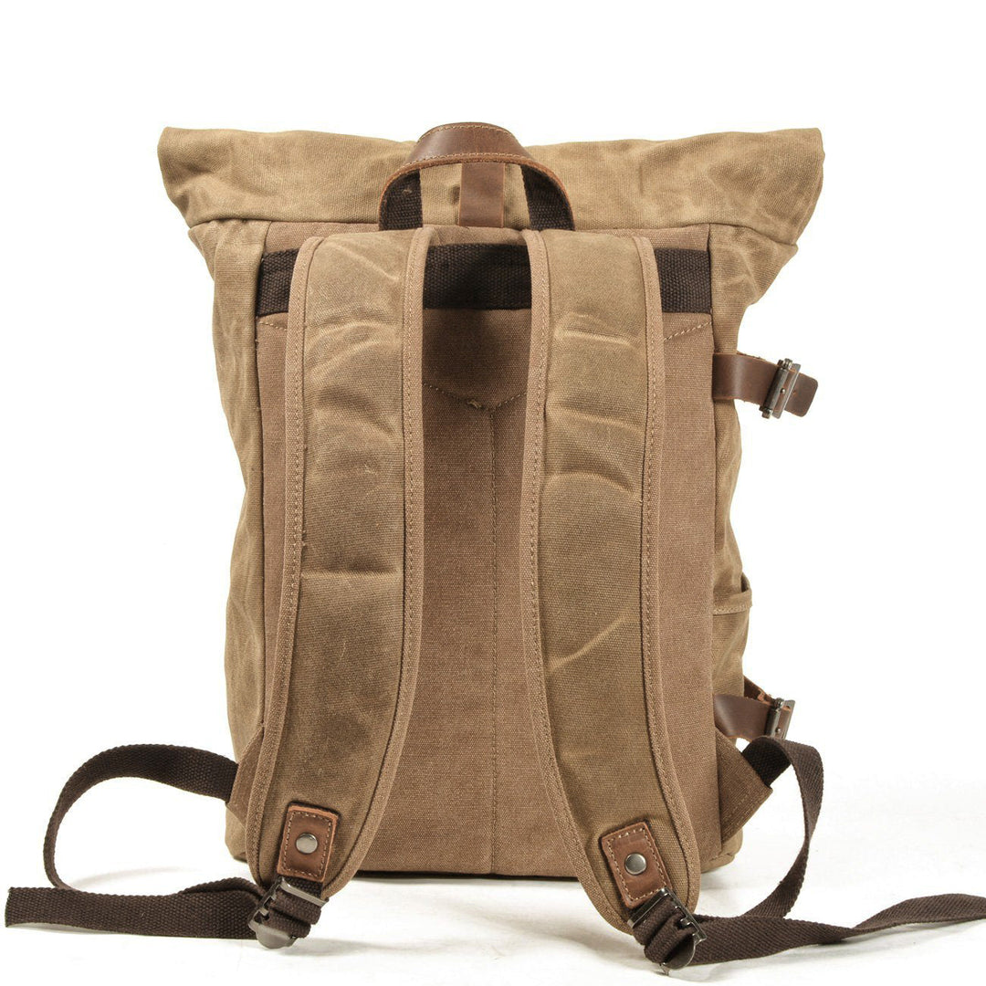 Vetra | Minimalist Waxed Canvas Rolltop Backpack