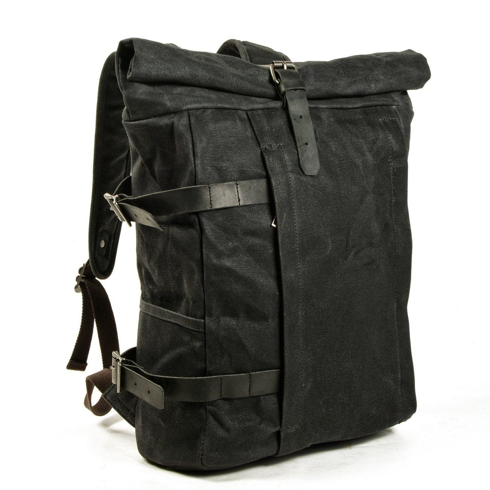 Vetra | Minimalist Waxed Canvas Rolltop Backpack