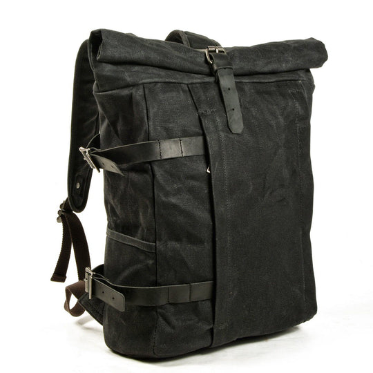Vetra | Minimalist Waxed Canvas Rolltop Backpack