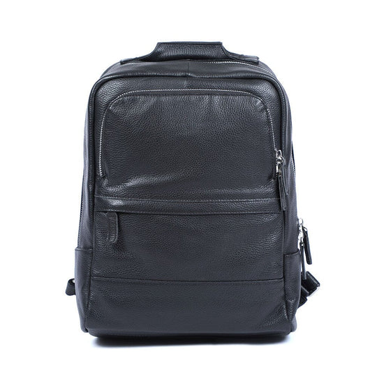 Niko | Black Leather Laptop Backpack