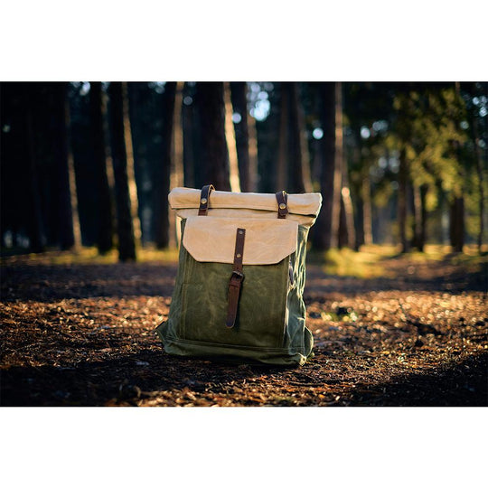 Arvik | Vintage Waxed Canvas Rolltop Backpack