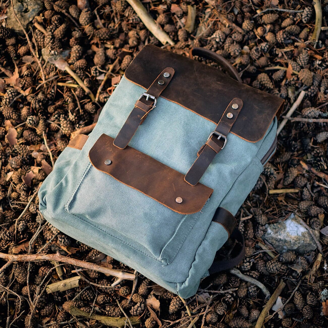 Asher | Vintage Canvas Leather Backpack