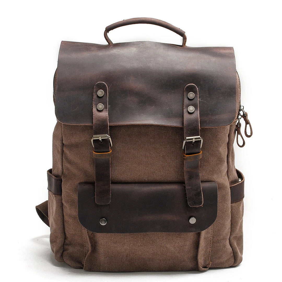 Asher | Vintage Canvas Leather Backpack