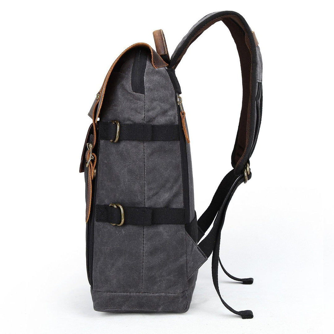 Caelen | Vintage Waxed Canvas and Leather Camera Backpack