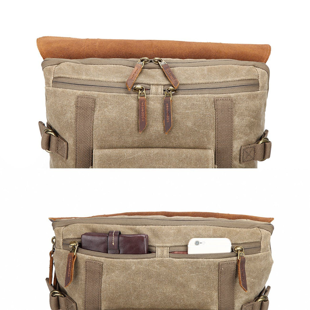 Caelen | Vintage Waxed Canvas and Leather Camera Backpack