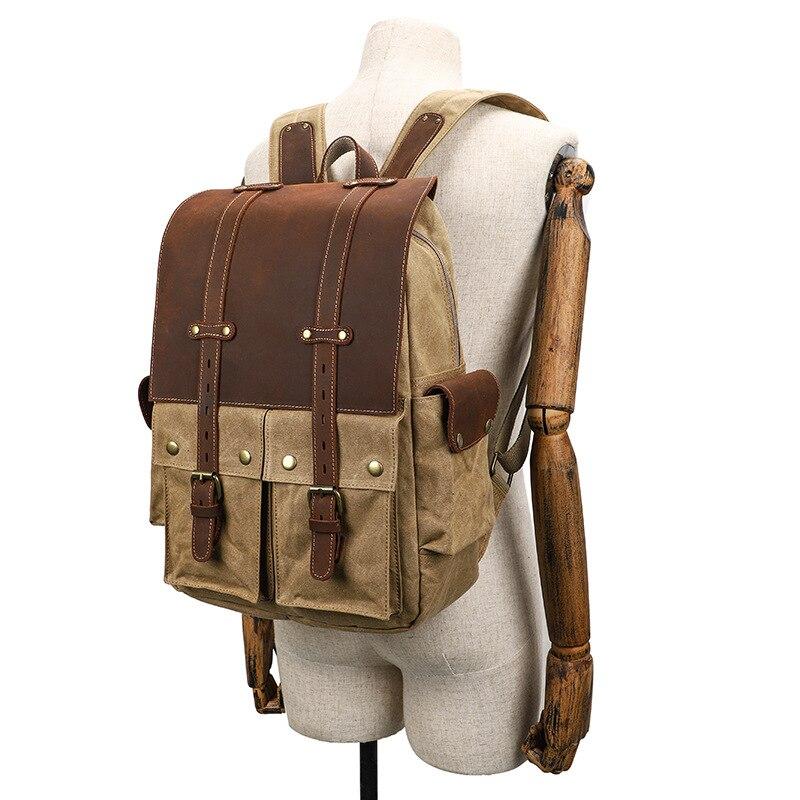 Arvid | Vintage Canvas and Leather Backpack