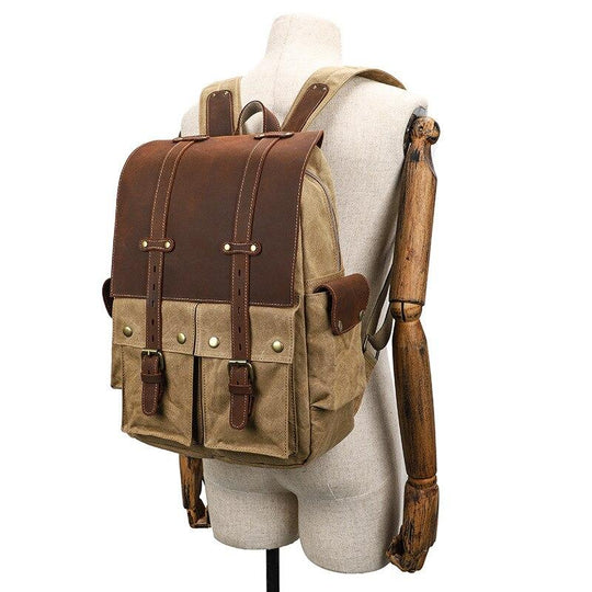 Arvid | Vintage Canvas and Leather Backpack