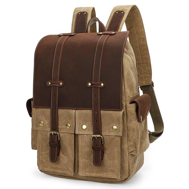 Arvid | Vintage Canvas and Leather Backpack