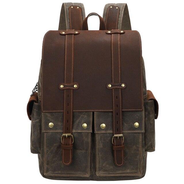 Arvid | Vintage Canvas and Leather Backpack