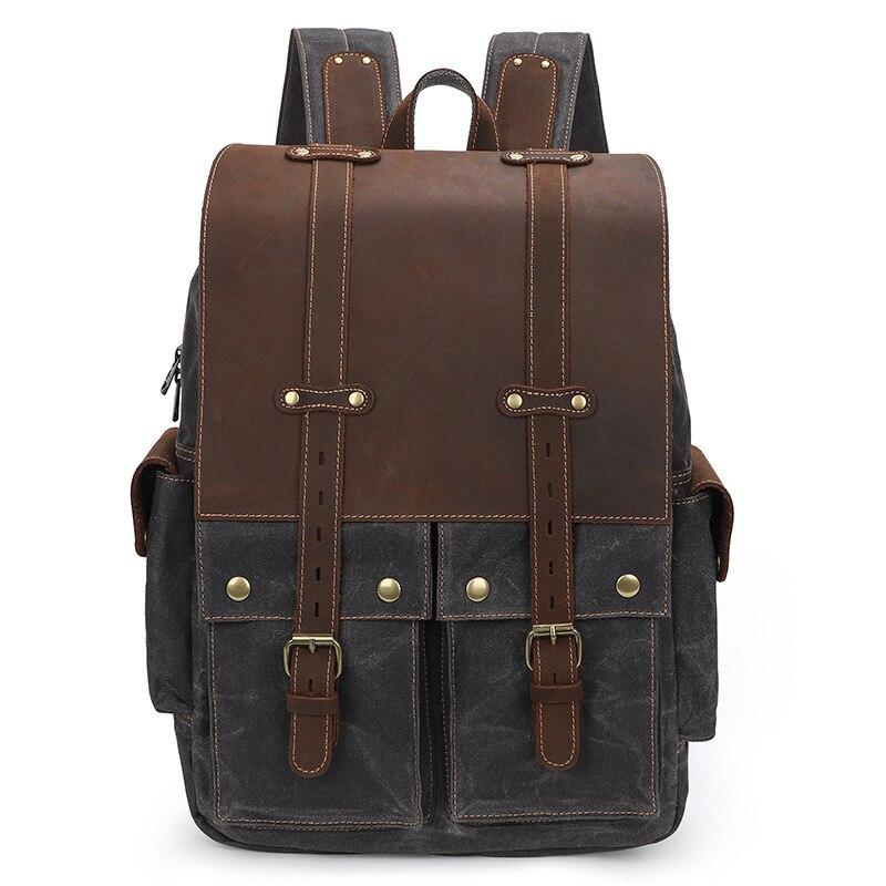 Arvid | Vintage Canvas and Leather Backpack