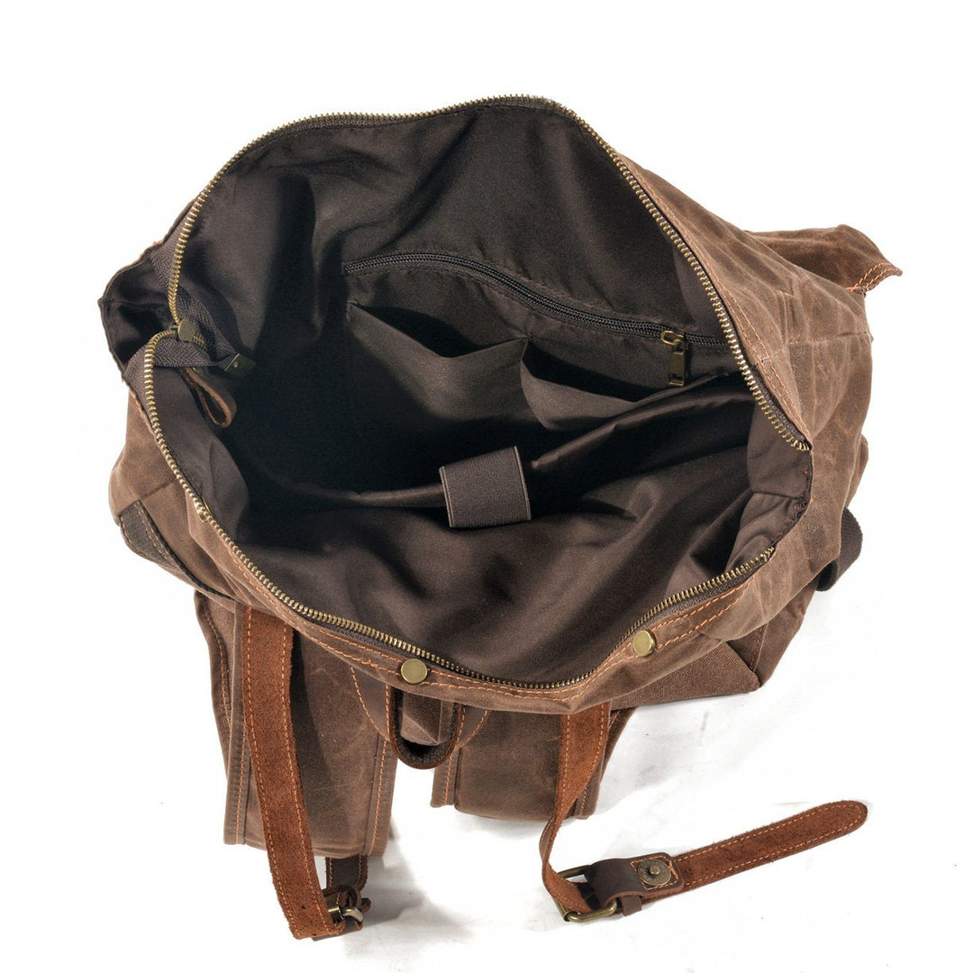 Elric | Vintage Waxed Canvas and Leather Backpack