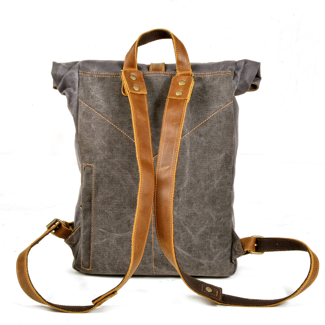 Halden | Vintage Canvas and Leather Rolltop Backpack