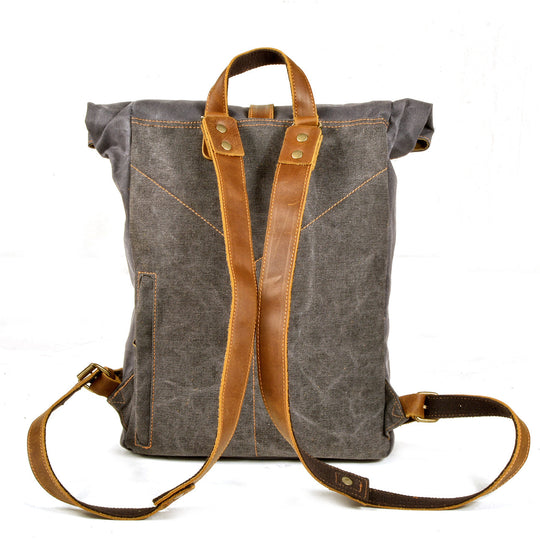 Halden | Vintage Canvas and Leather Rolltop Backpack