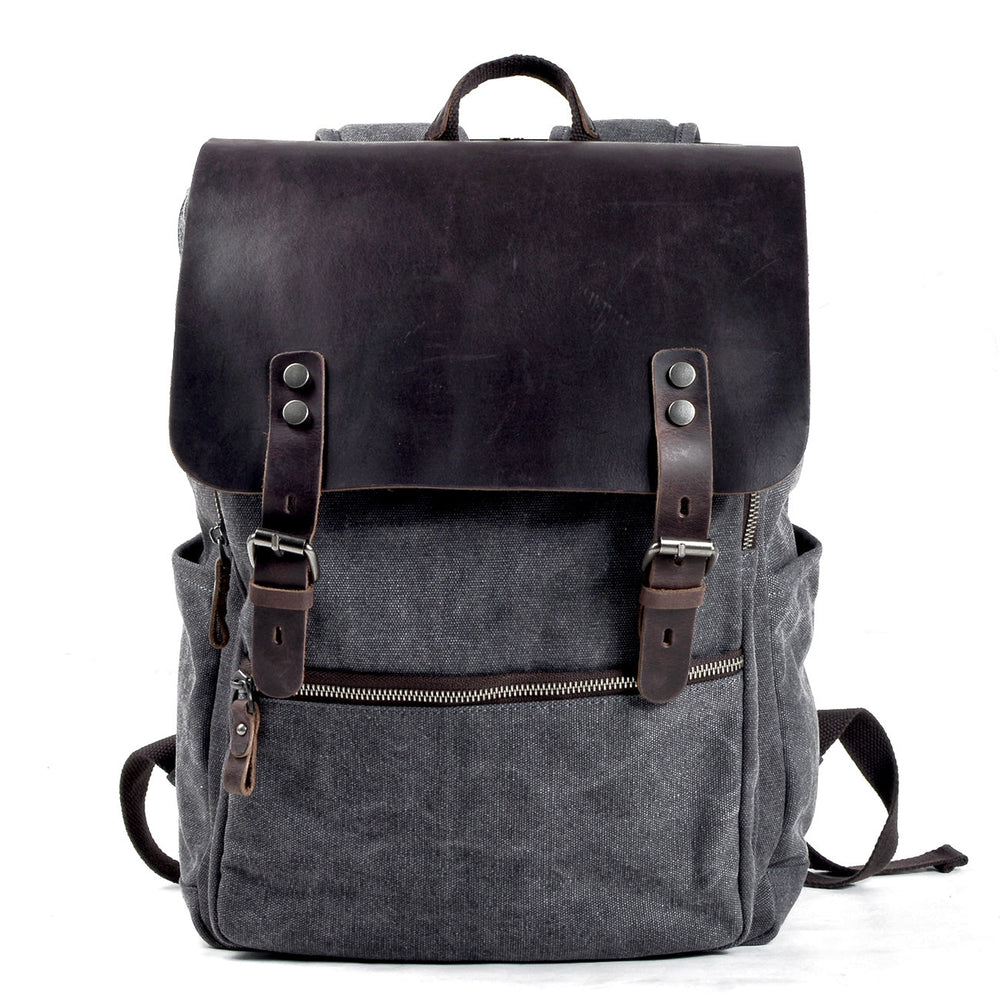 Sorelle | Vintage Waxed Canvas and Leather Laptop Backpack