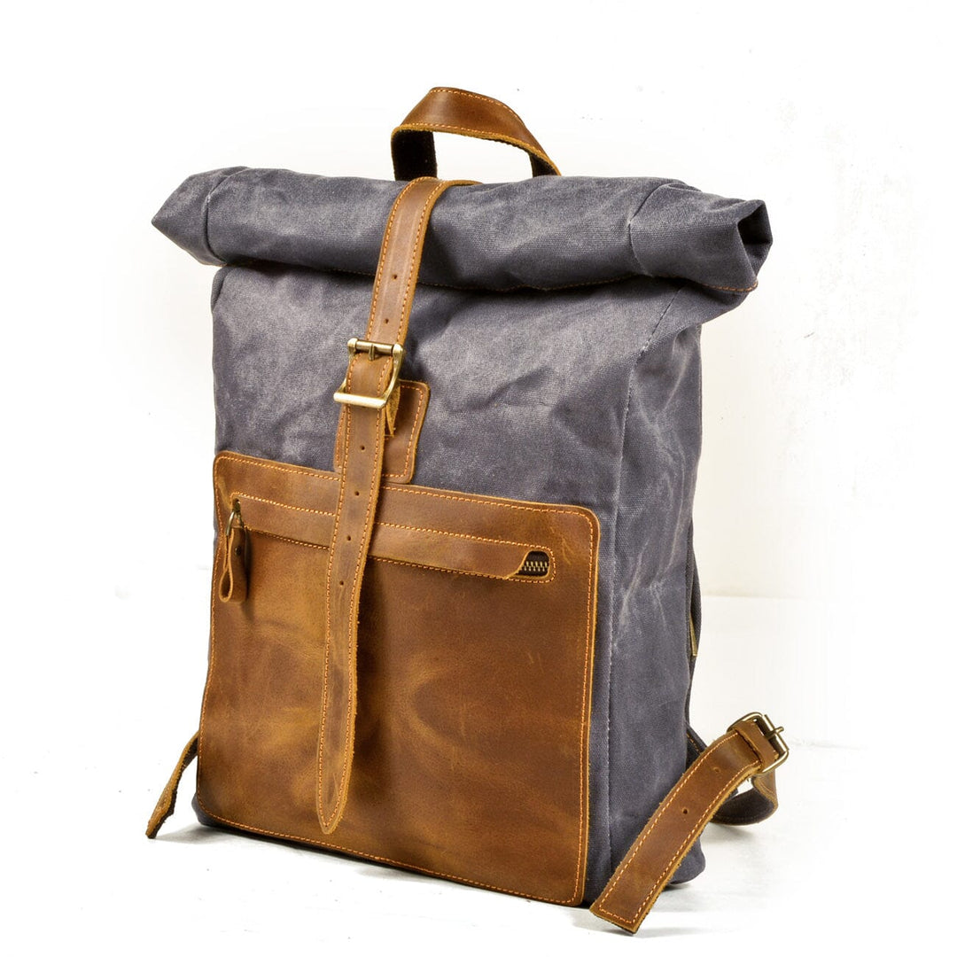 Halden | Vintage Canvas and Leather Rolltop Backpack
