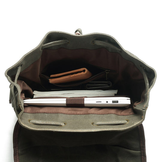 Atlas | Vintage Canvas Leather Hiking Backpack