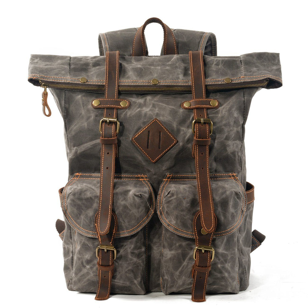 Elric | Vintage Waxed Canvas and Leather Backpack