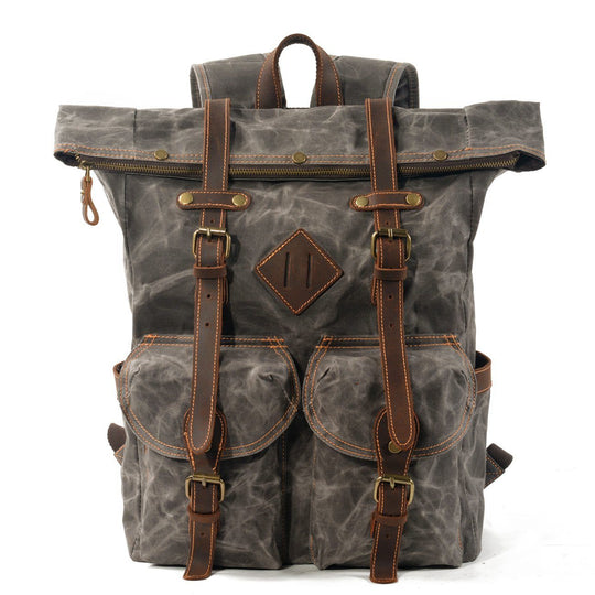 Elric | Vintage Waxed Canvas and Leather Backpack