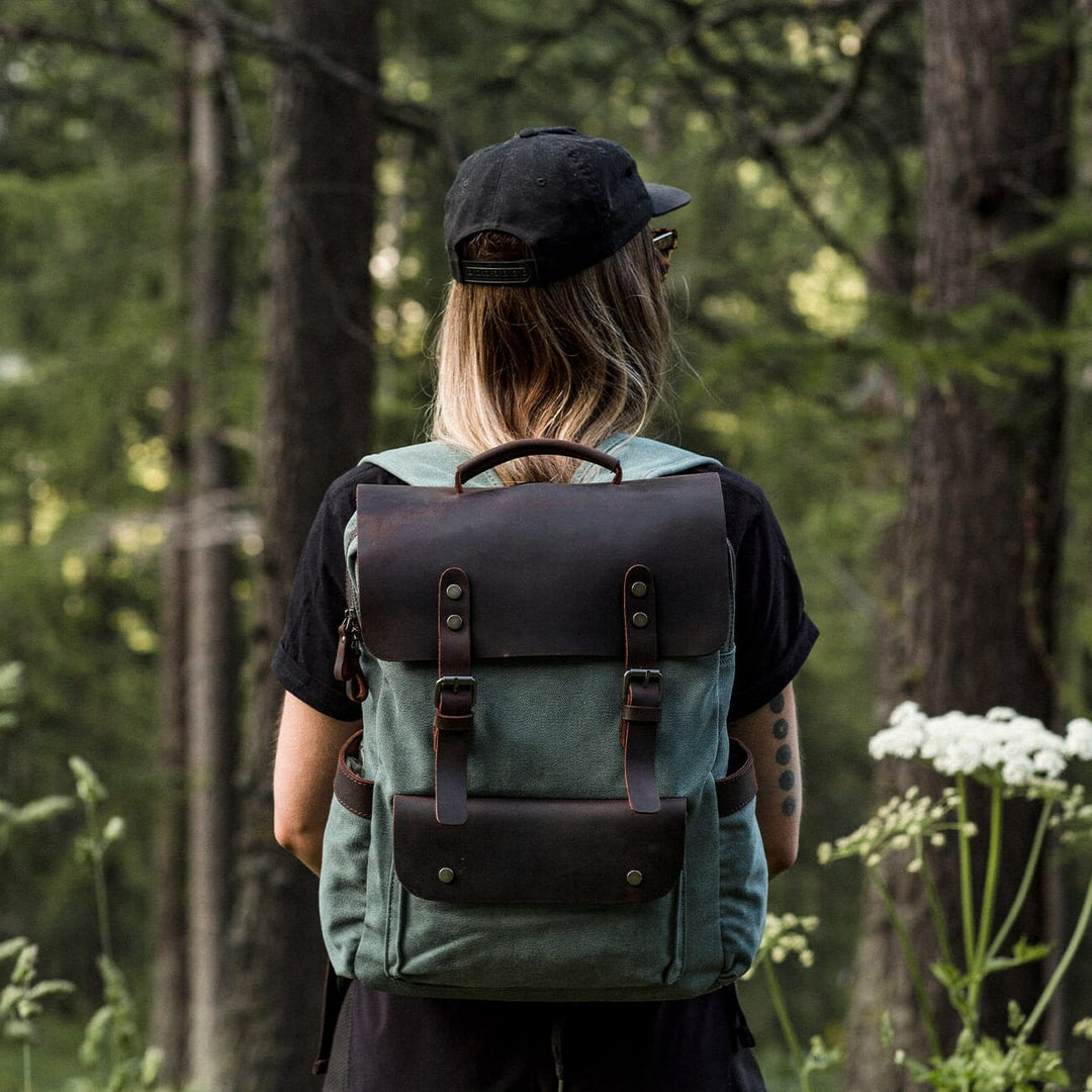 Asher | Vintage Canvas Leather Backpack