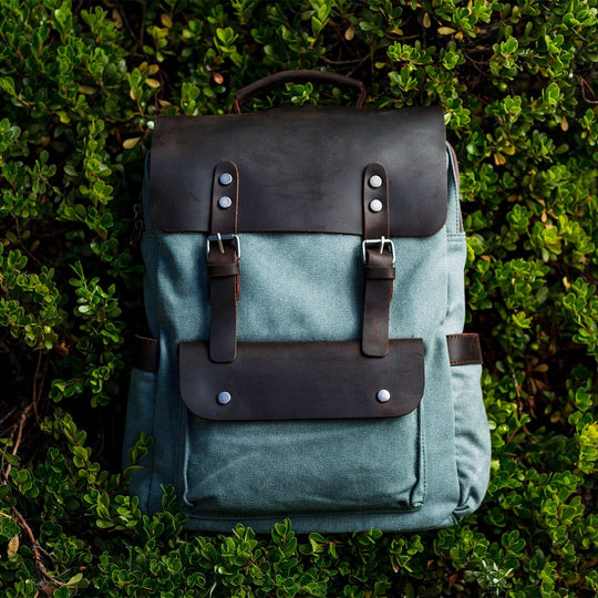 Asher | Vintage Canvas Leather Backpack