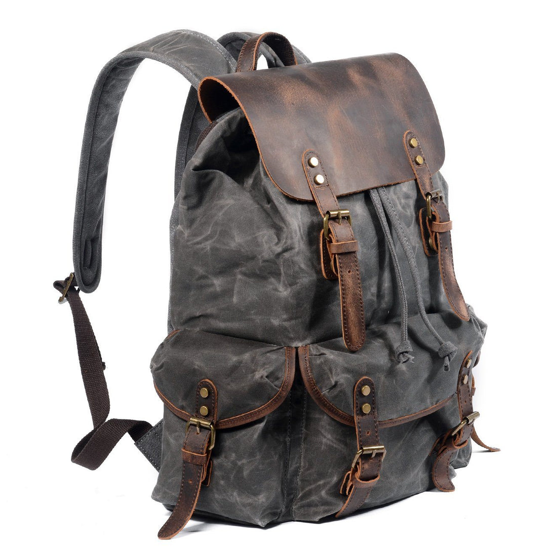 Ravn | Vintage Backpack Made of Waxed Canvas and Leather