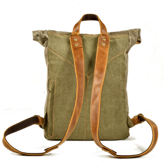 Halden | Vintage Canvas and Leather Rolltop Backpack