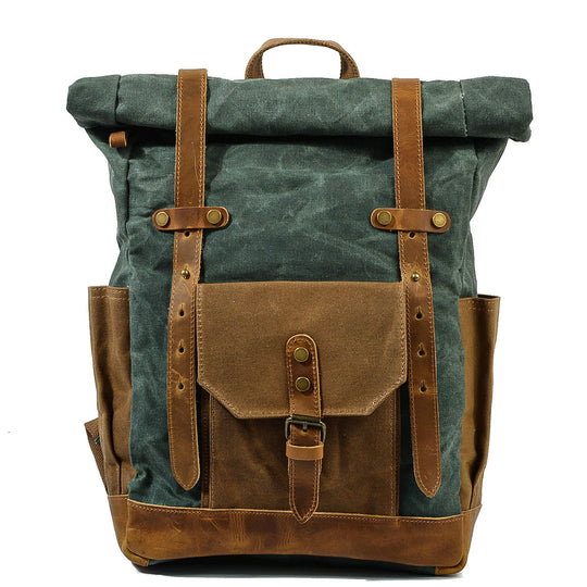 Svala | Vintage Waxed Canvas Rolltop Backpack