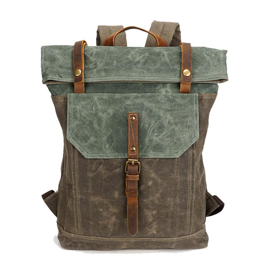 Arvik | Vintage Waxed Canvas Rolltop Backpack