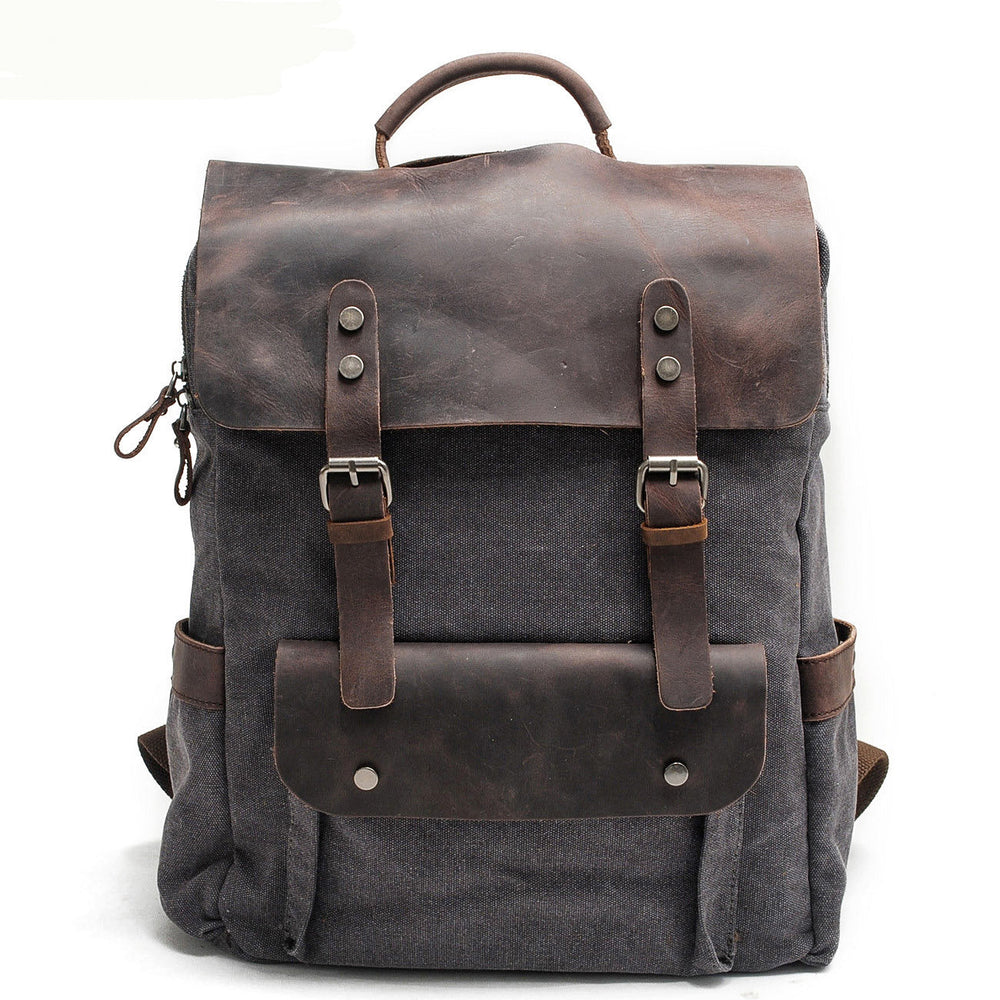 Asher | Vintage Canvas Leather Backpack