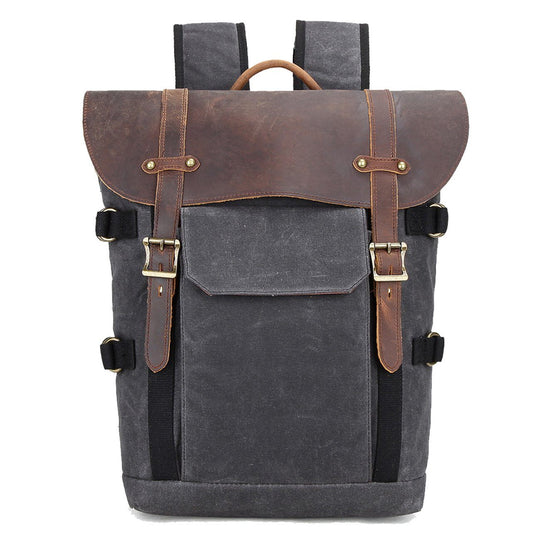 Caelen | Vintage Waxed Canvas and Leather Camera Backpack
