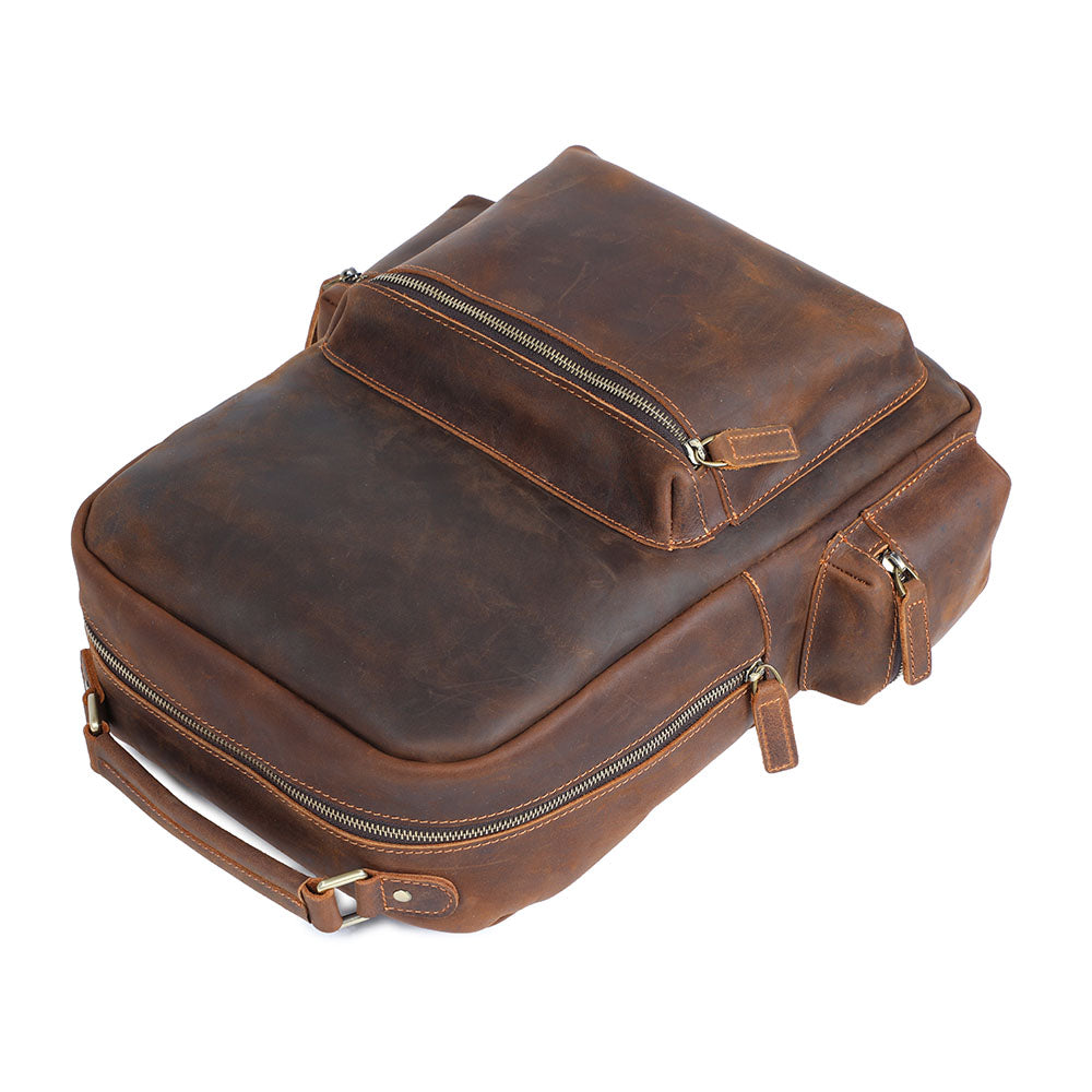 Navi | Vintage Leather Backpack with Zipper