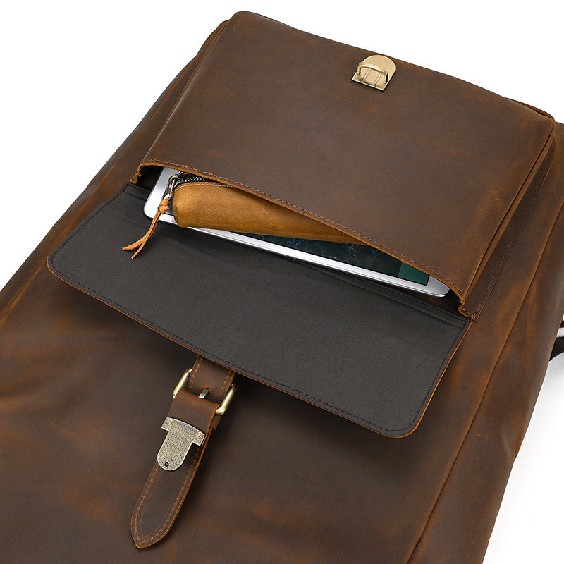 Rowan | Vintage Leather Backpack with Flap