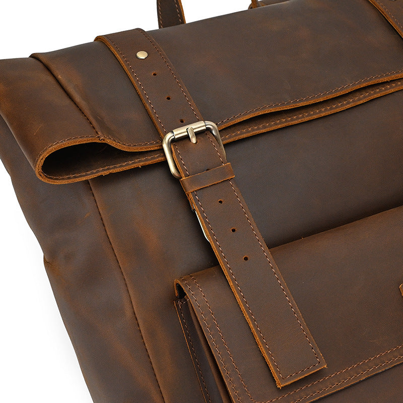 Rowan | Vintage Leather Backpack with Flap