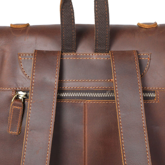 Alder | Vintage Leather Backpack with Flap