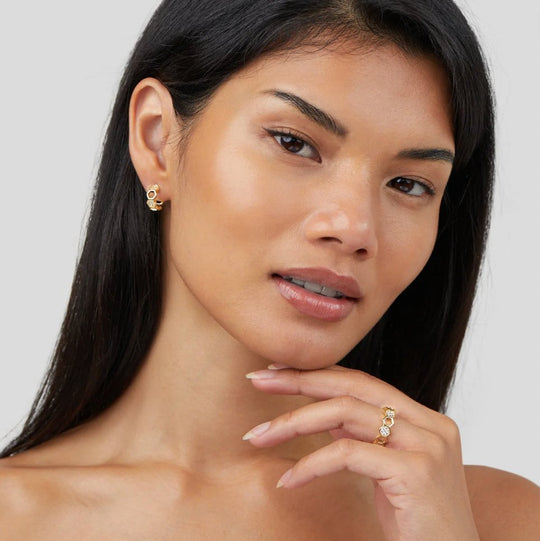 Gold Geometric Open Ring