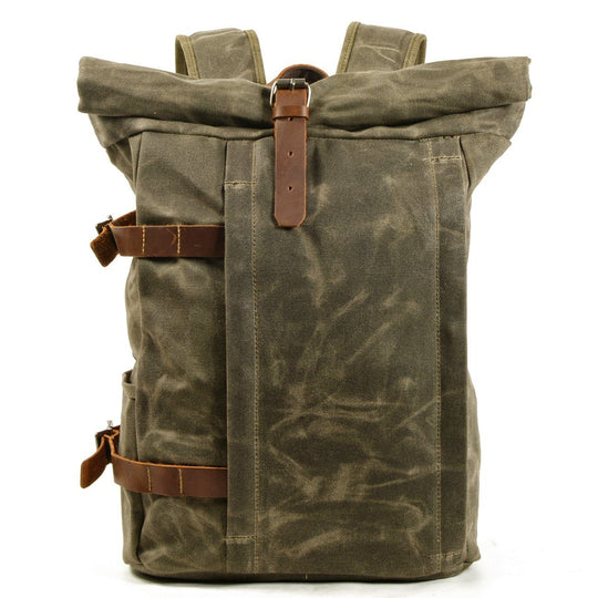Vetra | Minimalist Waxed Canvas Rolltop Backpack