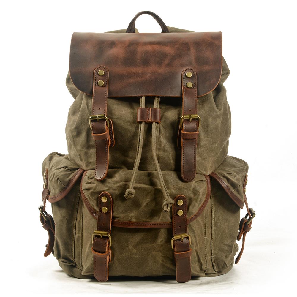 Ravn | Vintage Backpack Made of Waxed Canvas and Leather